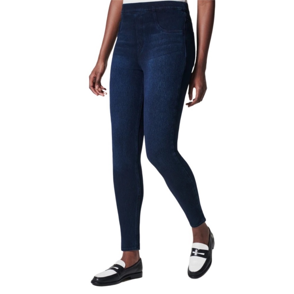 SPANX Blue Skinny Jeans High-Rise Stretch